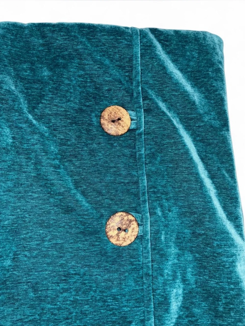Teal Button-Accent Decorative Pillow Cover